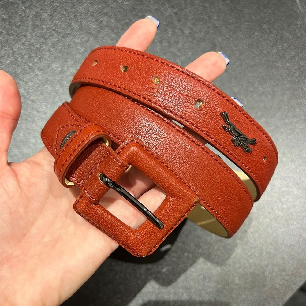 Longchamp brown leather belt